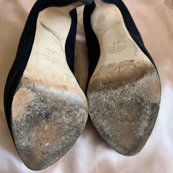 Suede Giuseppe peep toe pumps - Picture 5 of 7